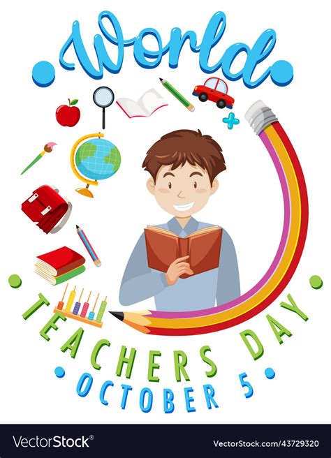 World teachers day poster design Royalty Free Vector Image