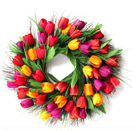 30 Beautiful Tulip Wreaths Perfect For Your Front Door • The How To Mom