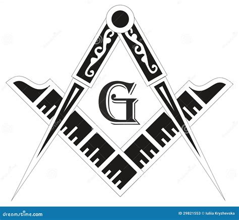 Freemasonry Emblem The Masonic Square And Compass Symbol Stock