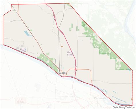 Map of Massac County, Illinois - Thong Thai Real