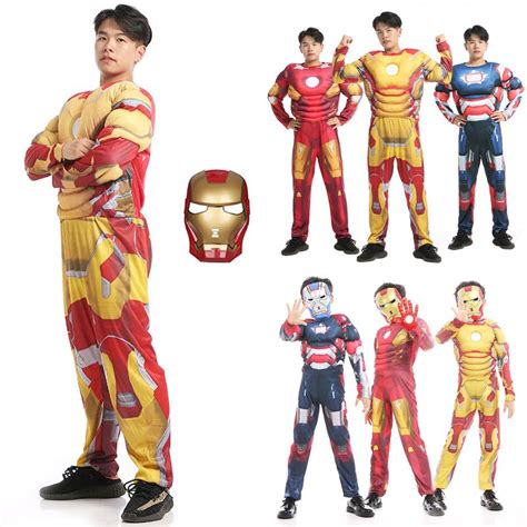 Roupa De Super Heroi - Homem De Ferro Tony Stark Roupa De Super-Herói Adulto Cosplay | Shopee ...