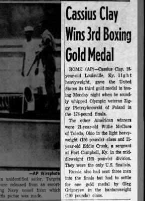 Cassius Clay wins boxing gold medal at 1960 Olympics in Rome in light ...