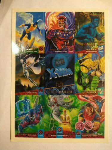 Fleer Ultra Uncut X Men Card Promo Sheet Marvel See Description