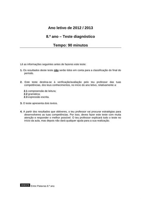 PDF Ano letivo de 2012 2013 8 º ano Teste diagnóstico files as