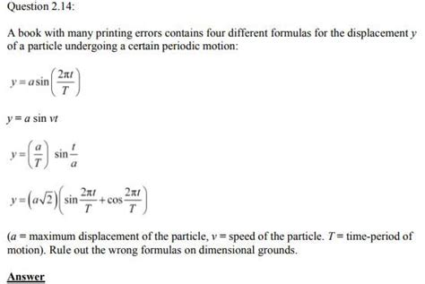 Physics Numericals For Class 11 Chapter 2 Complete Solution With