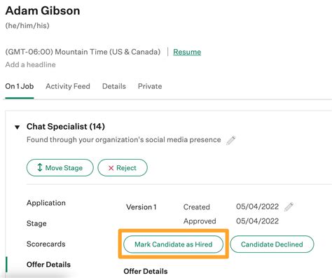 Mark A Candidate As Hired With Offer Approvals Greenhouse Support