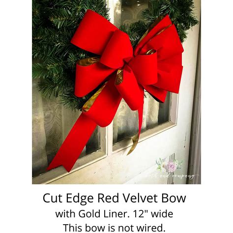 Red Velvet Christmas Wreath Bow With Gold Liner Artofit