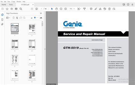 Genie Gth 5519 Deutz Tier 4i Service And Repair Manual 1272852 Pdf Heydownloads Manual