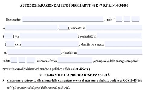 Coronavirus Fase Ecco Il Nuovo Modulo Di Autocertificazione