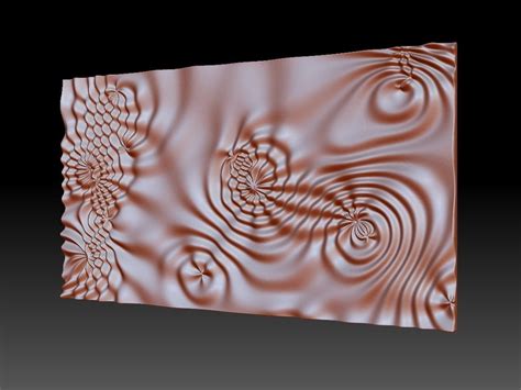 Flow 6374 Wavy 3D Relief For CNC Milling 3D Model 3D Printable CGTrader