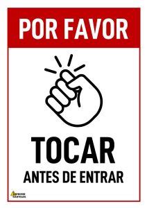 Cartel Por Favor Tocar Antes De Entrar Imprimir Carteles Gratis