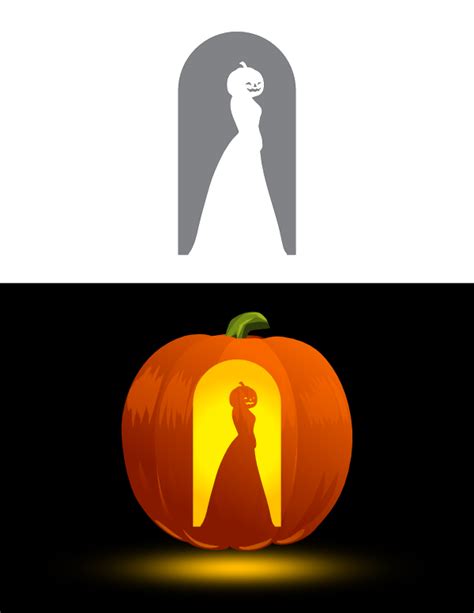 Printable Woman With Pumpkin Head Pumpkin Stencil