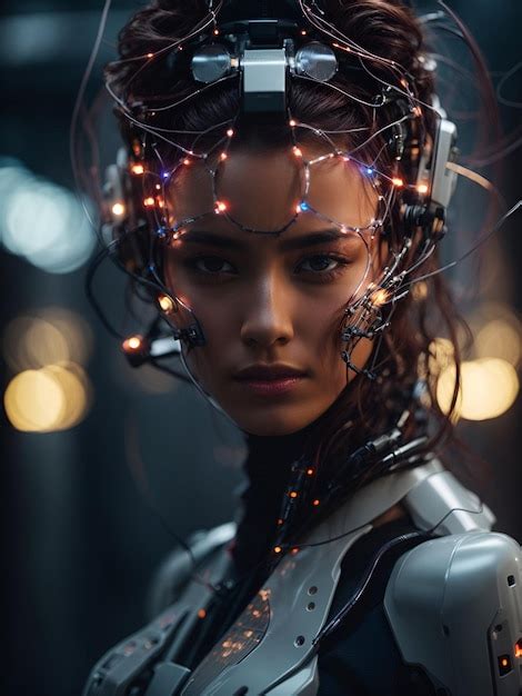 Une Femme Cyborg Réaliste Dans La Conception Dimage Dillustration 3d