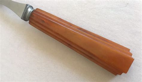 BAKELITE Carving Fork Butterscotch Art Deco Handle Stainless Etsy