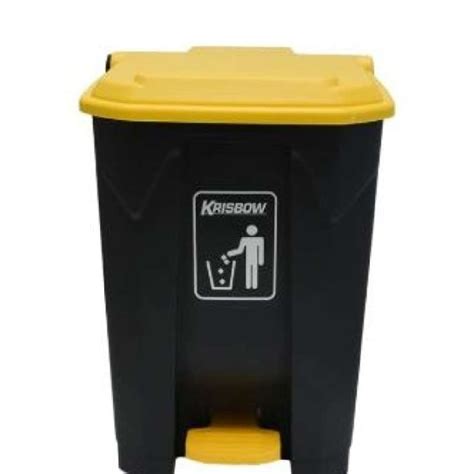 Jual Ori Krisbow 50 Ltr Tempat Sampah Plastik Outdoor Kuning Abu Abu