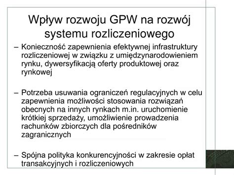 PPT Systemy Rozrachunku Papierów Wartościowych w Polsce i Unii