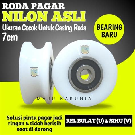 Jual Roda Nilon Gerbang Pagar Besi Tanpa Rumah Ukuran 7cm Model Rel