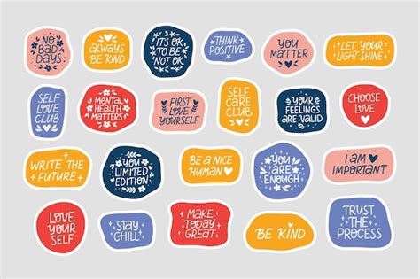 Premium Vector Collection Mental Health Stickers