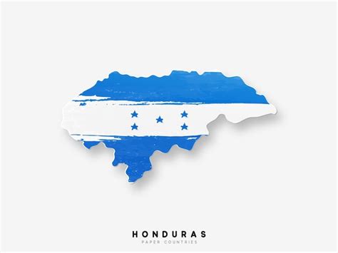 Premium Vector | Honduras detailed map with flag of country. painted in ...