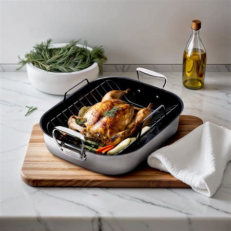 All-Clad Nonstick Roasting Pan with Nonstick Rack, 13" x 16" | Sur La Table