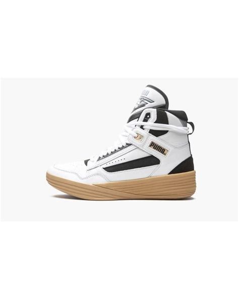 Puma Leather Clyde All Pro Kuzma Mid Rhude Shoes In White For Men Lyst