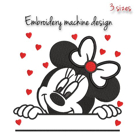 Minnie Mouse Embroidery Machine Designs Split Pes Monogram Etsy