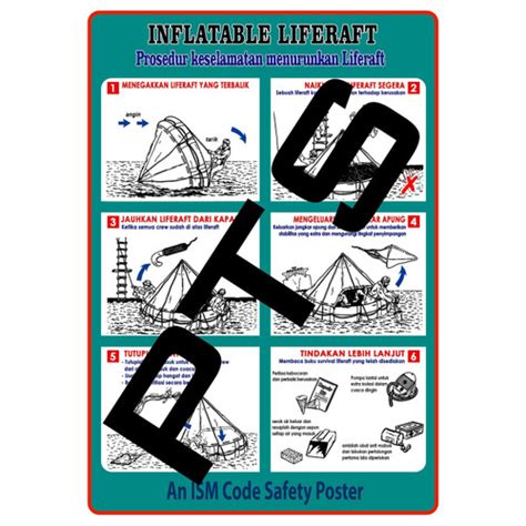 Jual CETAK POSTER Inflatable Liferaft Code IMO Pelayaran Indonesia