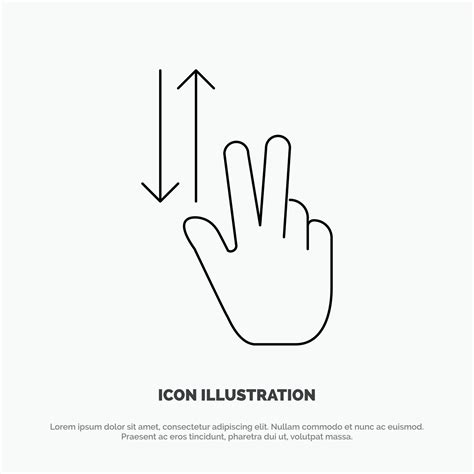 Finger Gestures Two Up Down Line Icon Vector Vector Art At