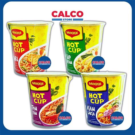 60g Maggi Hot Cup Instant Noodle Mee Curry Chicken Tom Yam Asam Laksa