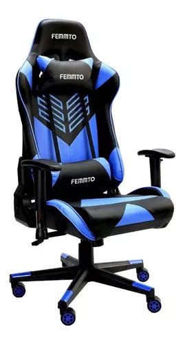 Cadeira de escritório Femmto GE002 gamer ergonômica azul estofado