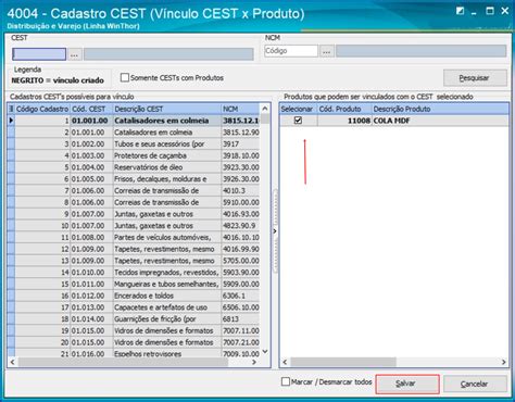 Wint Como Vincular C Digo Cest Manualmente Na Rotina Central