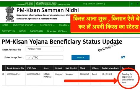 PM Kisan Yojana Status Check Online कसत आन शर कसन ऐस चक कर