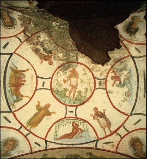 Fig 12 The Good Shepherd Ceiling Fresco Catacomb Of Ss Pietro E