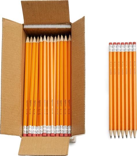 Amazon Basics Wood Cased 2 Pencils Pre Sharpened Hb Lead Bulk Box 150 Count