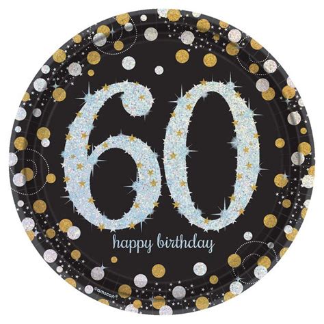 Sparkling Celebration Th Birthday Round Prismatic Paper Plates