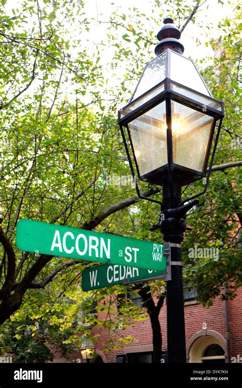 Historic Acorn Street On Beacon Hill In Downtown Boston Massachusetts