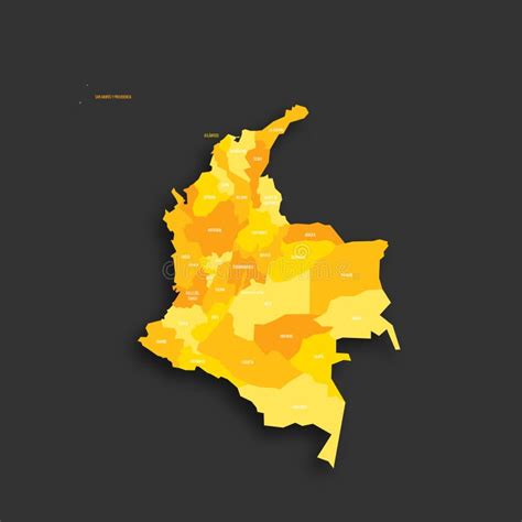 Mapa Político Da Colômbia Das Divisões Administrativas Ilustração do