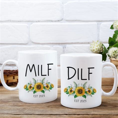 Milf Dilf Mug Set Est 2024 Custom Year Couples Gift New Parents