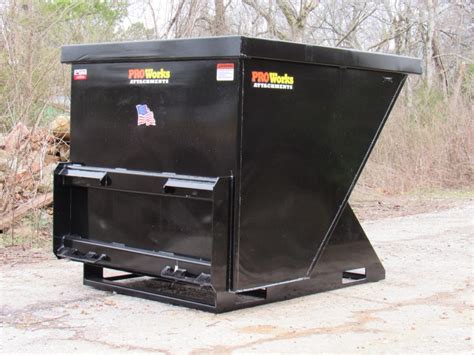 2 Cubic Yard Trash Hopper Dumpster Fits Skid Steer Quick Attach Skid