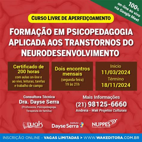 Curso on line Formação em Psicopedagogia aplicada aos Transtornos do