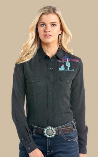 Panhandle Slim Womens Escalante Solid Tencel Western Snap Shirt