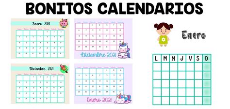 Bonitos Calendarios A Todo Color Listos Para Imprimir