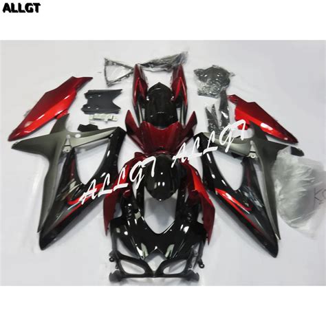 Painted Fairing Bodywork Kit Red Black Abs For Suzuki Gsx R 600 750