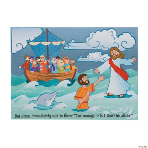 Jesus & Peter Walk on Water Mini Sticker Scenes | Oriental Trading