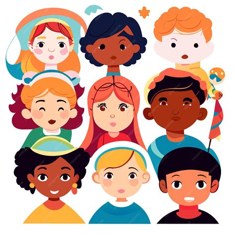 Premium Vector | Children of Different Cultural Backgrounds