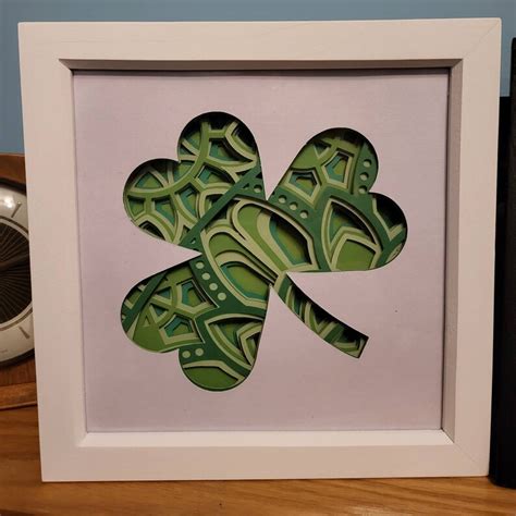 Shamrock 3d Shadow Box Svg Seamróg Svg Digital Cut File Paper Cut