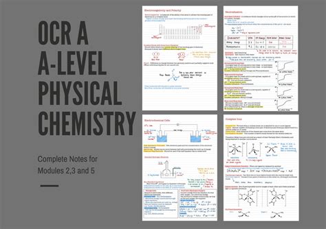 Ocr A A Level Physical Chemistry Exam Notes For Modules 2 3 And 5 From