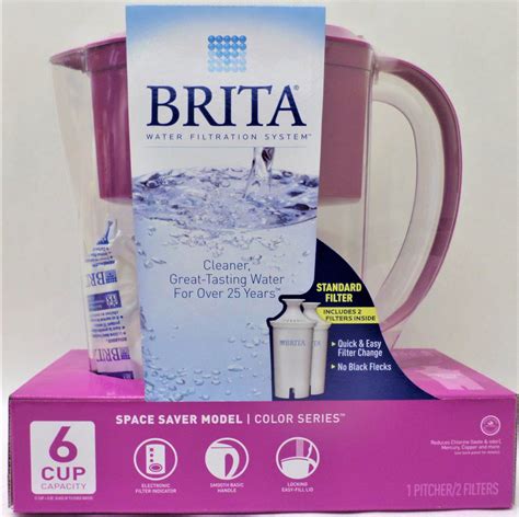 Brita Pitcher Cup Water Filtration System Color Series Filters