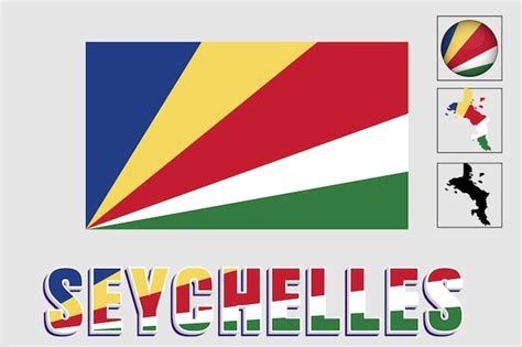 Vlag En Kaart Van De Seychellen In Een Vectorgrafiek Premium Vector