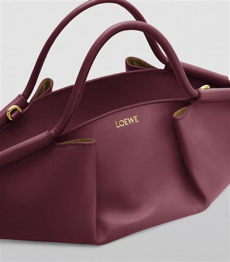 Womens Loewe Burgundy Small Leather Paseo Tote Bag Harrods Uk